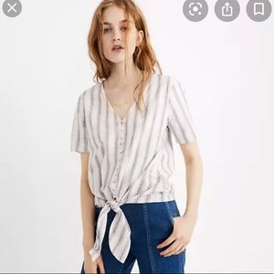 Madewell Agency Tie-Front Button Top in Sarasota